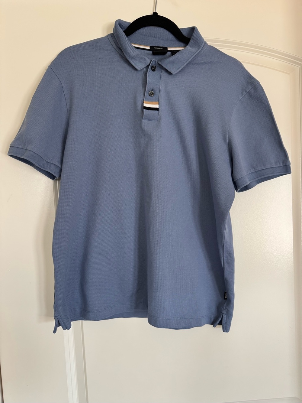 Boss Men's Light Blue Polo Shirt - Classic Short Sleeve